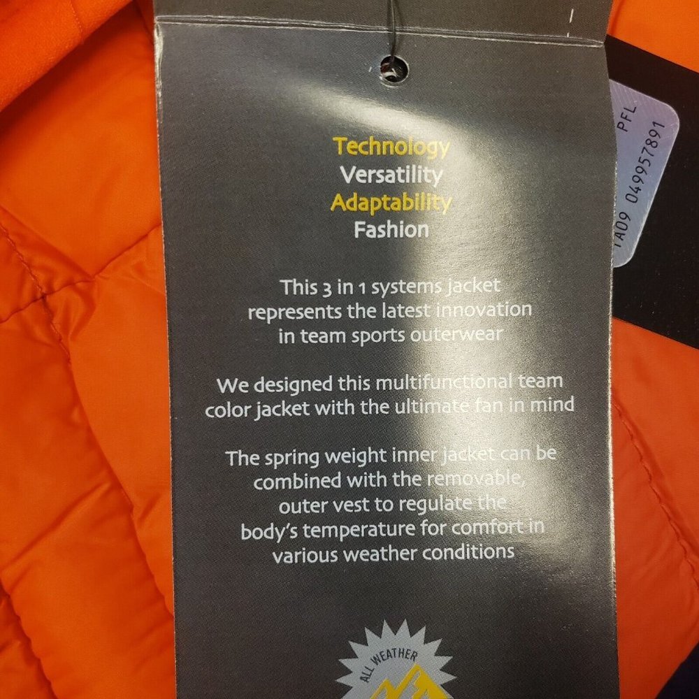 NFL Denver Broncos 3 in 1 Systems Jacket Mens 5XL Embroidered Logo MultiColor - Picture 6 of 7